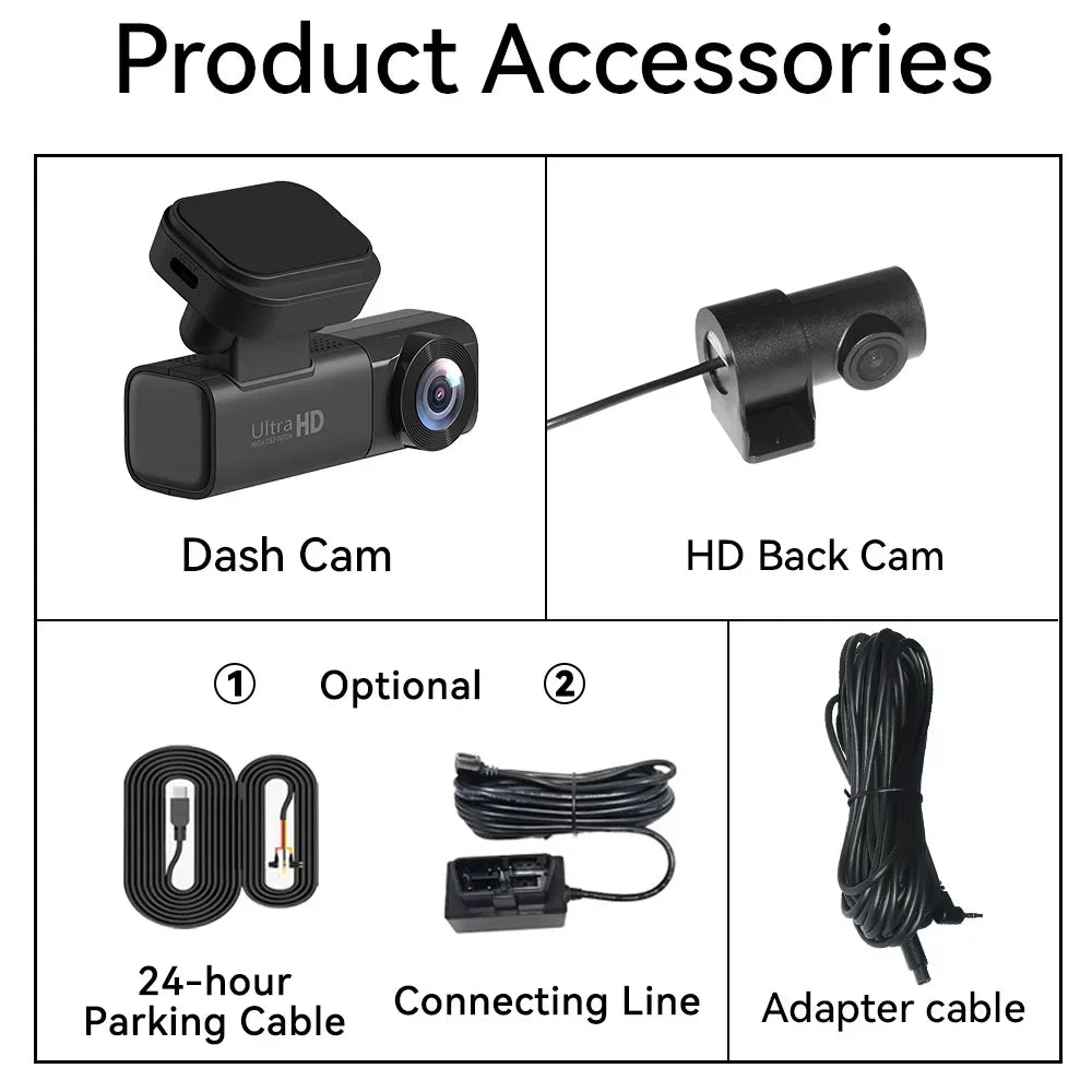 PEGATAH 4G LTE Dashcam GPS Remote Connection Live-View 4K Dual Lens Car Camera 24H Parking Collision Warning Car Video Recorder