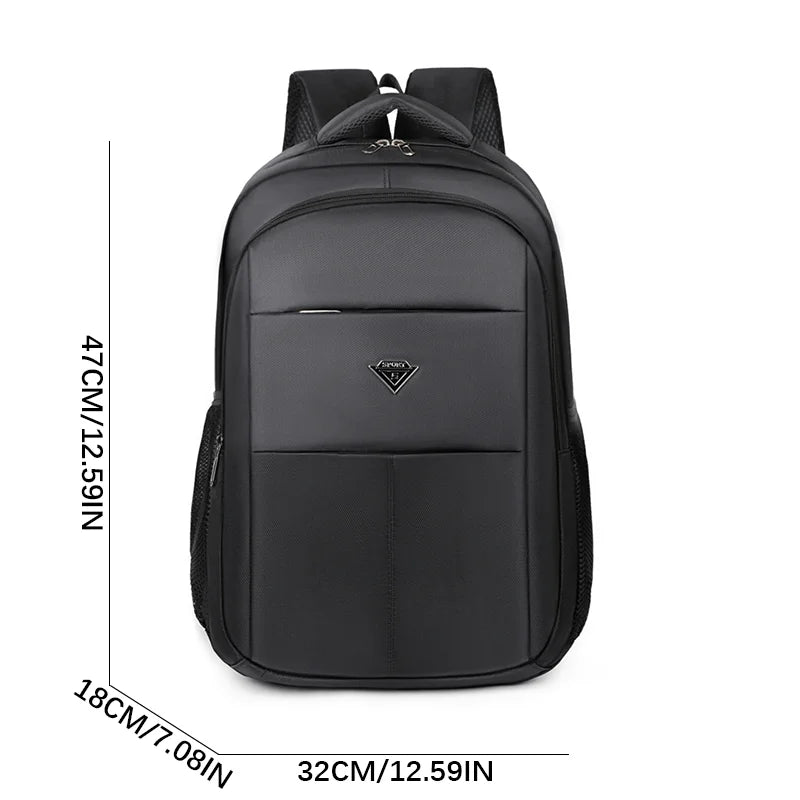 Large-capacity Student School Bag Casual Solid Color Backpack Material Oxford Men New Backpack Multi-functional Simple Bag