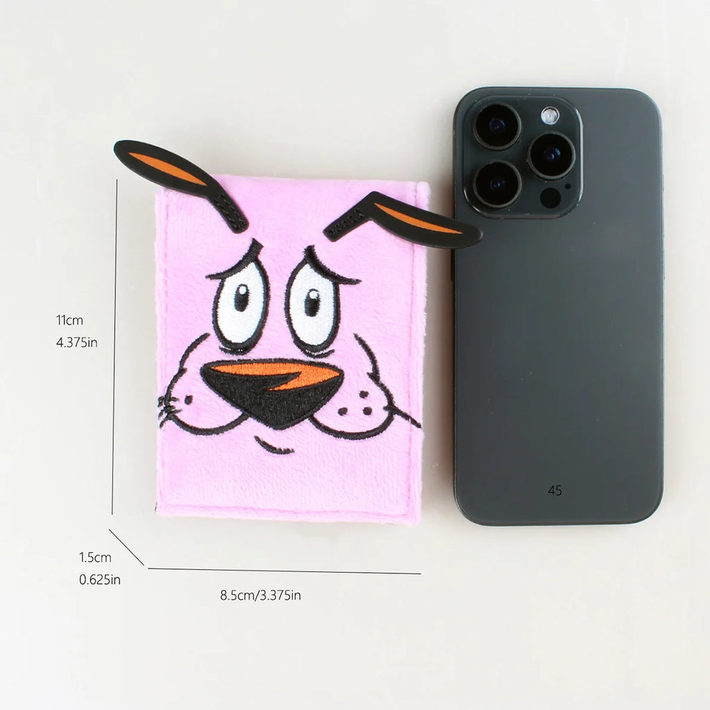 Pink faux fur anime embroidered women's wallet, fashionable 3D anime girl card holder