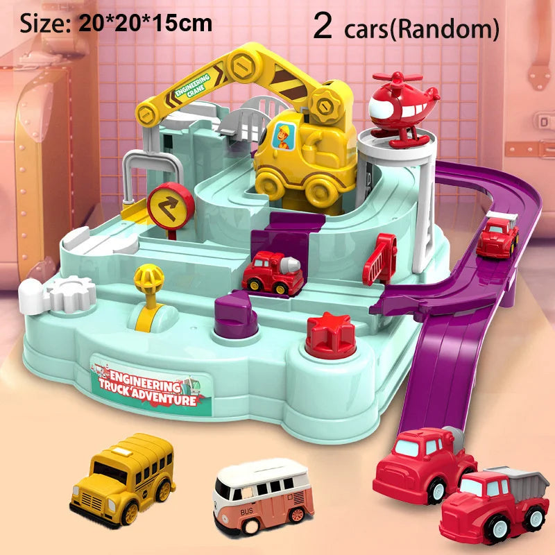 Hot Racing Rail Car Model Train Track Adventure Game Animals Space Rocket Toys Children Educational Brain Mechanical Interactive