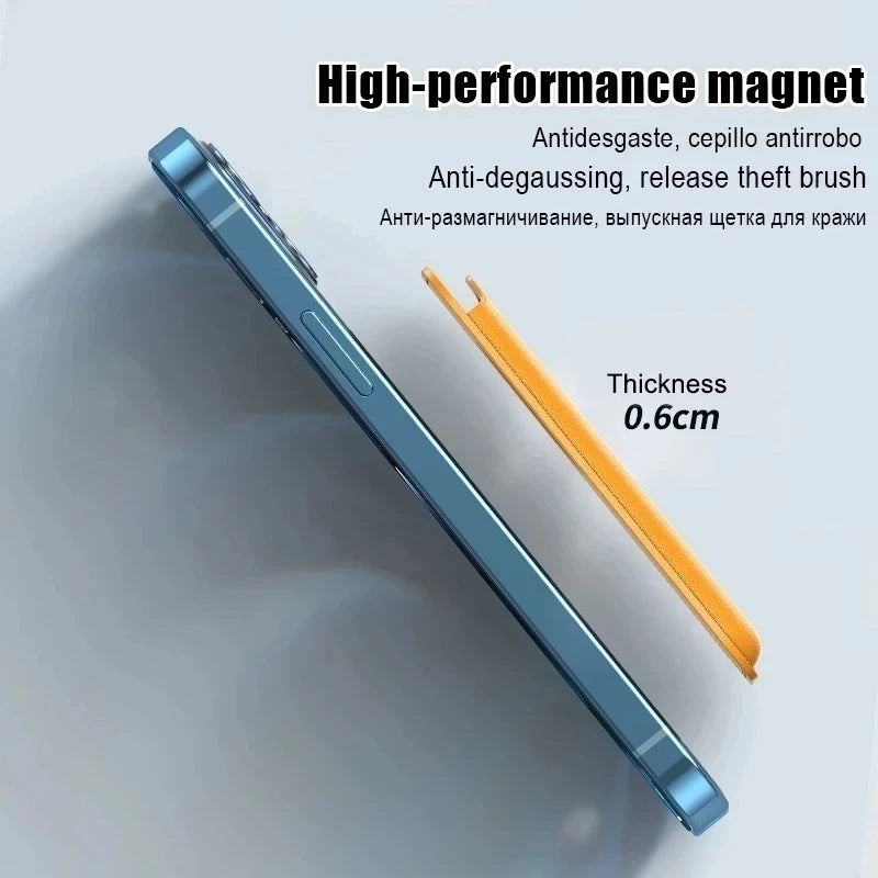 For Magsafe Leather Magnetic Wallet Case For iPhone 14 12 15 13 Pro Max Magnetic Card Bag Cover Samsung S23 S22 Ultra Accessory