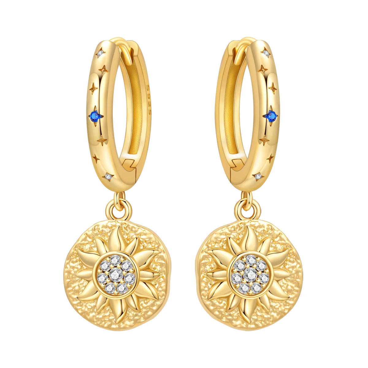 Orstarry 925 Sterling Silver 18K Gold Heart-shaped Zircon Drop Earrings Women Earrings Fashion Party Original Jewelry Gifts