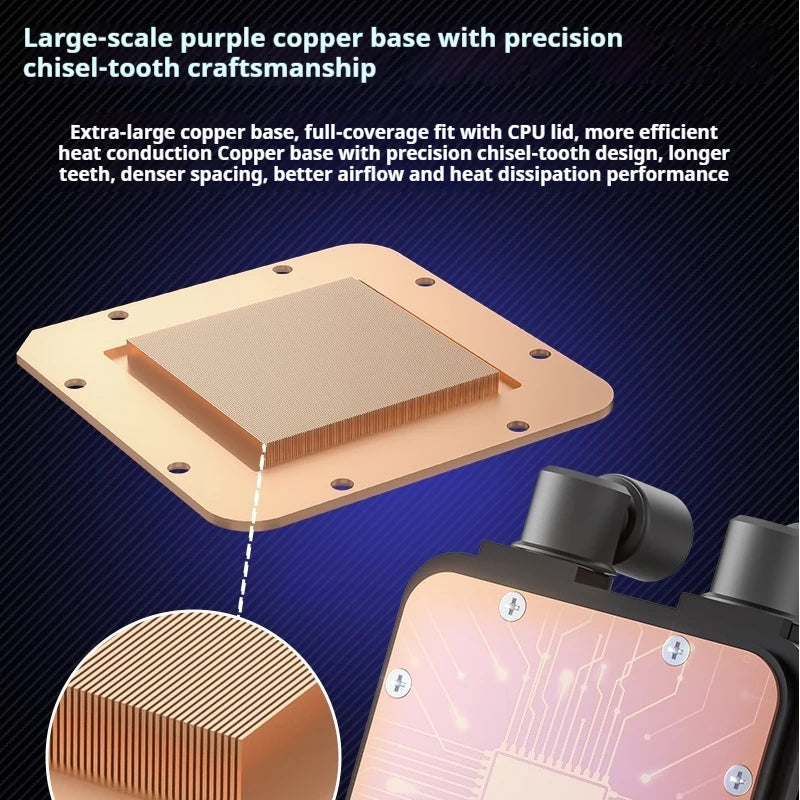 X-GAMERX PowerTrain M360 water cooler 360mm Global ARGB light effect 360° magnetic cover digital display screen aio cpu cooler