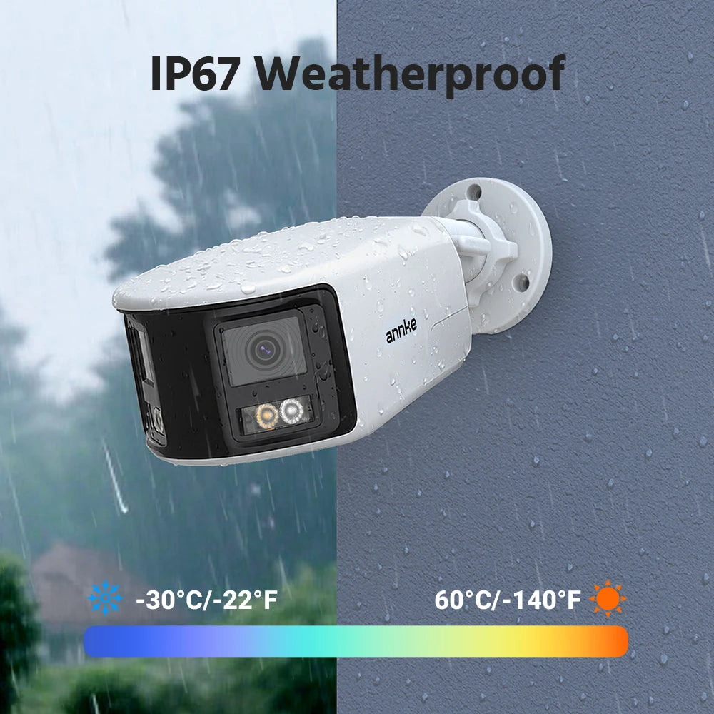 ANNKE Ultra HD 4K Security Camera 180 Degrees Panoramic Dual Lens IP Camera 8CH POE NVR 2/4 PCS 8MP surveillance cameras kit
