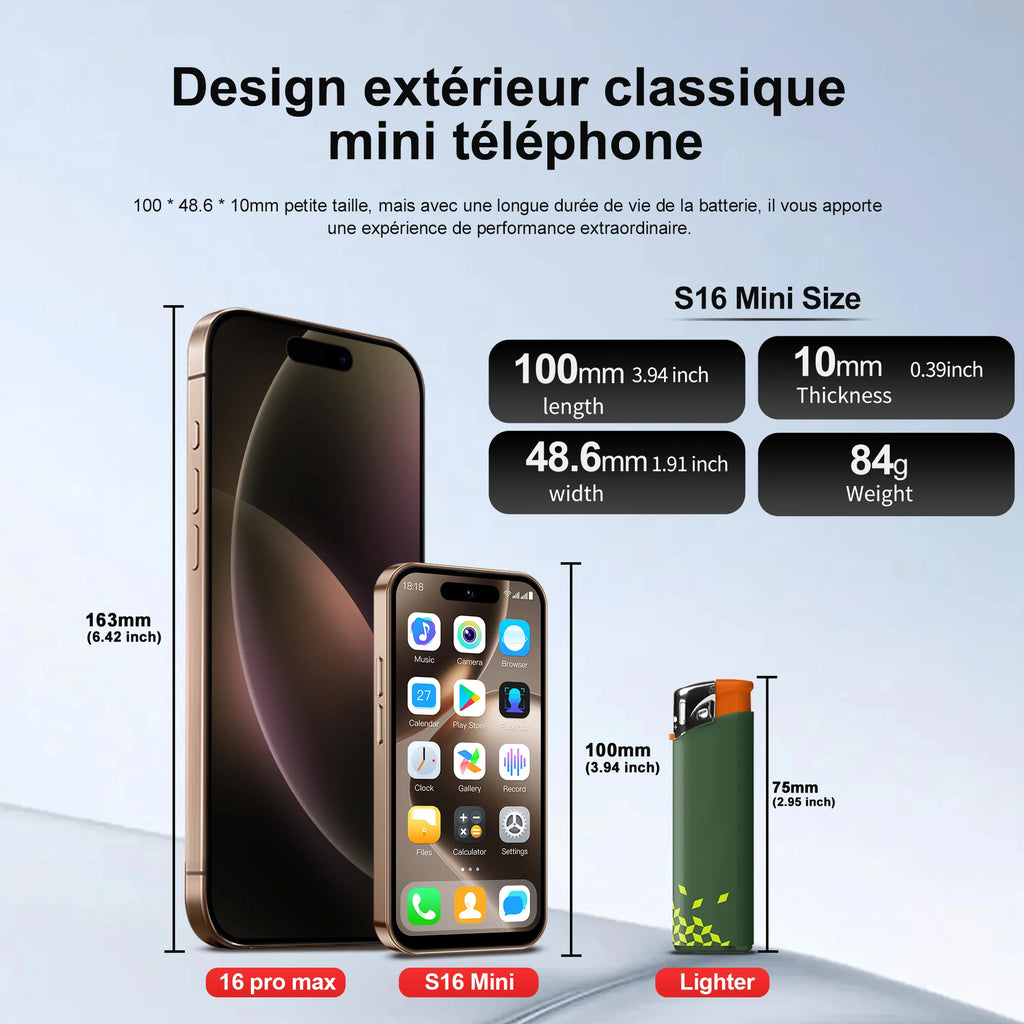 SERVO Mini Android Smartphone Dual SIM RAM 2GB ROM 16GB 3G WCDMA Play Store WiFi Hotspot Face Unlock 4.0" Small Size Smart Phone