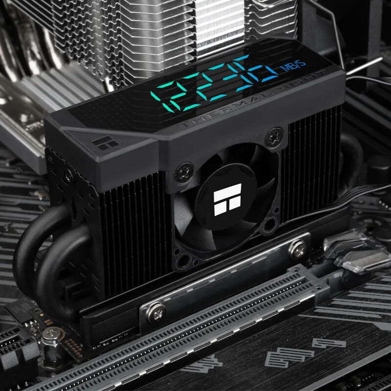 Thermalright HR-10 2280 PRO Digital Display M.2 SSD SSD Solid State Drive Heat Sink 4X5mm Heatpipes 3cm Fan Support PCI-E5.0