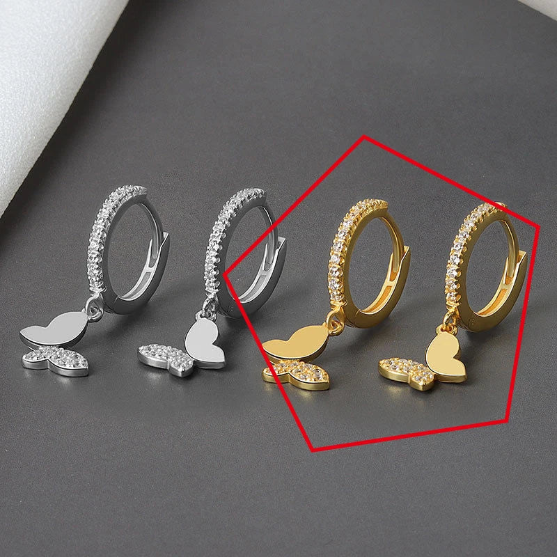 New 925 Sterling Silver Stud Earrings Golden Pretzel Clear CZ Geometric Punk For Women Girl Gift Jewelry Dropshipping Wholesale