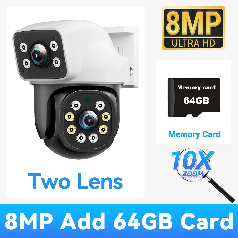 6K UHD Outdoor WiFi IP Camera 12MP Triple Lens With AI Human Detection 4K Auto Tracking For CCTV Security Monitoring IPC360 Home