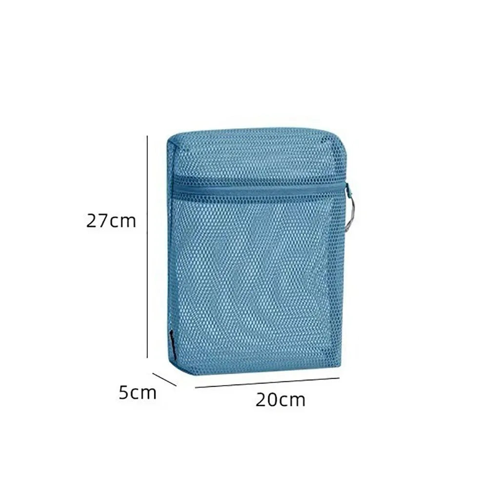 Casual Nylon Storage Pouch With Zipper Hand-held Mesh Pouch Multipurpose Mesh Toiletry Wash Bags Travel