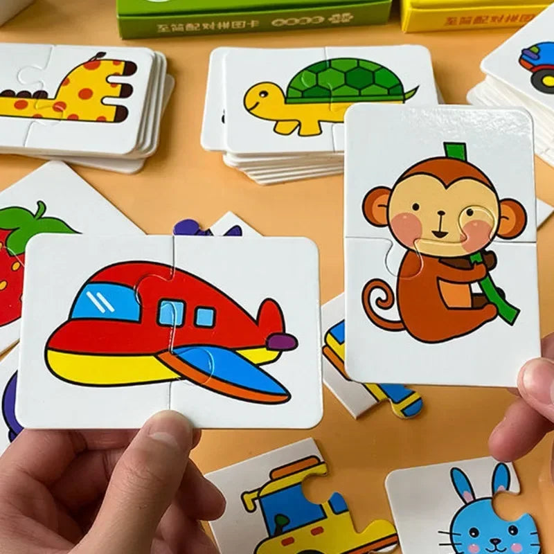 Rompecabezas educativo Montessori para niños pequeños, tarjeta a juego 4 32 piezas, juguetes de dibujos animados, forma de Color