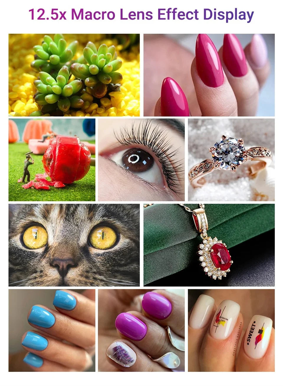 2 In 1 Clip-on Fish Eye Magnifiers Mobile Phone Lens Professional Mobile Phone Camera Lenses 15X Macro 0.45X Super Wide Angle