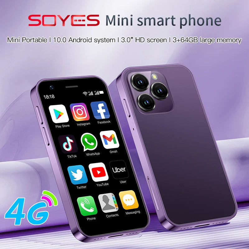 Top Selling SOYES XS16 mini 4G Smartphone 3.0inch 3GB RAM 64GB ROM Android 8.0 5MP Camera Dual SIM With Play Store WhatsAPP