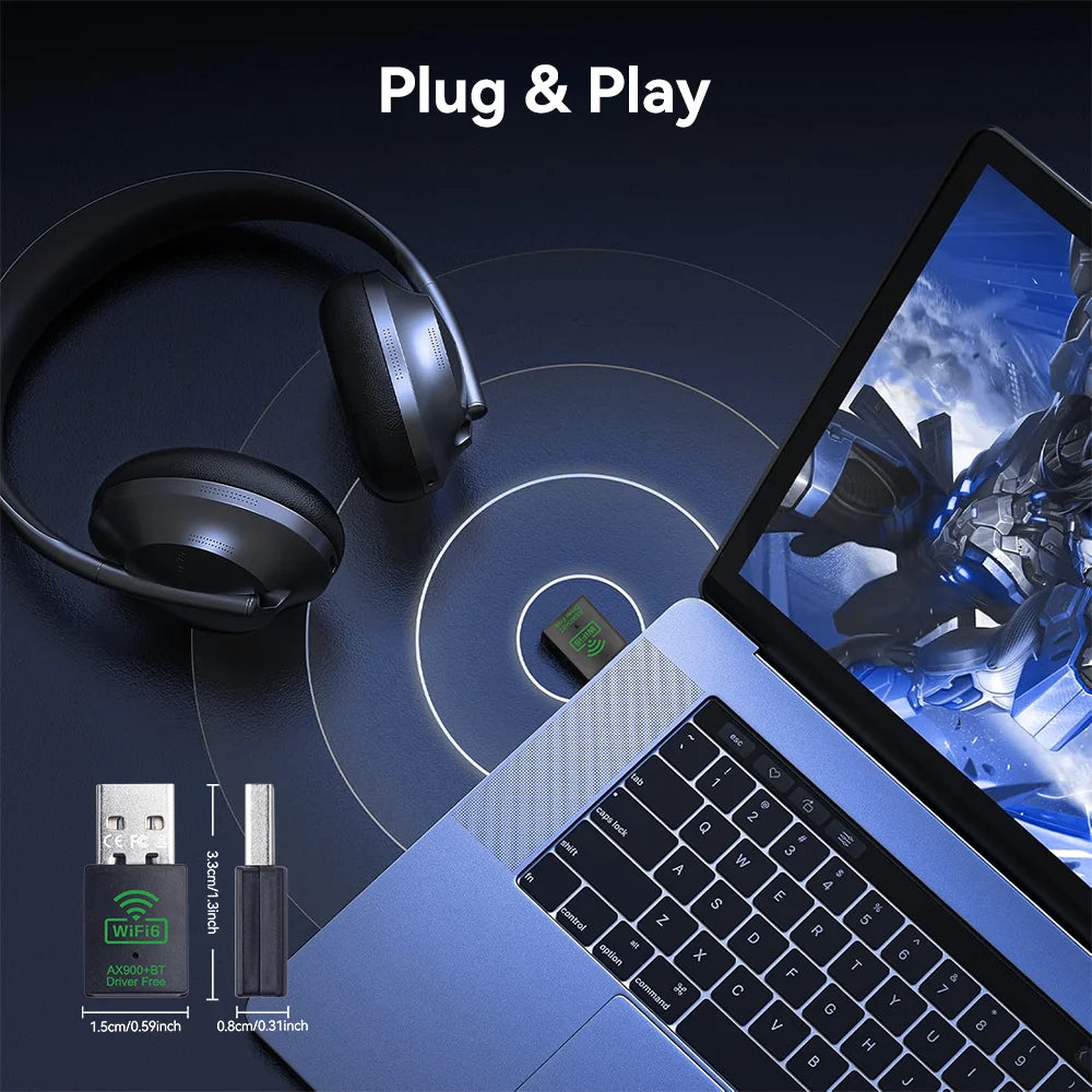 900Mbps USB WiFi Bluetooth Adapter 2 IN 1 Dual Band 2.4G/5GHz Wi-Fi Dongle High-Speed Wireless Network Card Receiver PC Laptop