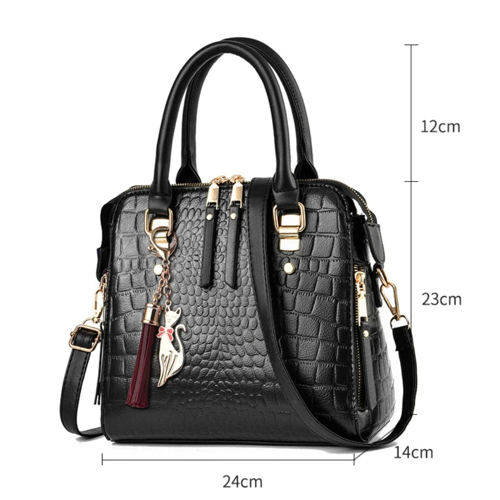 Designer Tote Bags For Women Soft PU Leather Crocodile Pattern Shoulder Crossbody Bag Fashion Women's Messenger Bag Handbags