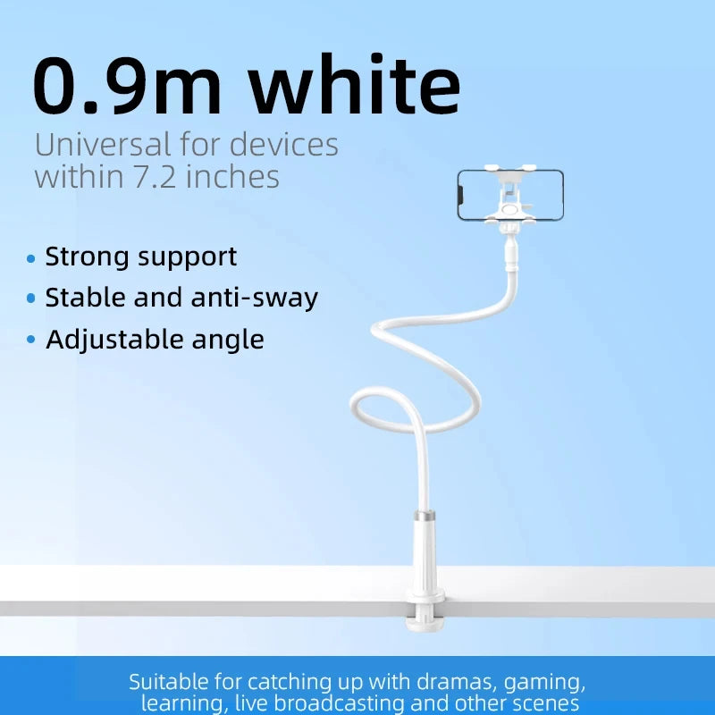90cm Phone Holder Stand Lazy Bracket Headrest Bed 360 Flexible Long Arms Clamp Mount For iPhone Samsung and 3.5~6.7" Device