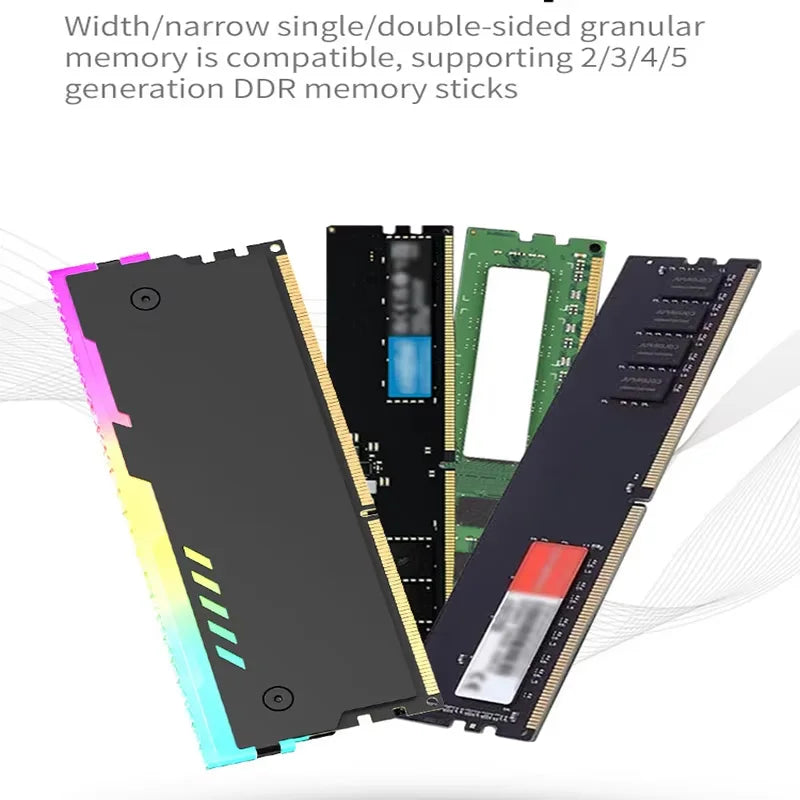 PC Memory Heatsink RM-1 RAM Cooling Vest 5V-3PIN ARGB RAM Heatsink Aura Sync for Desktop Computer Memory DDR3 DDR4 DDR5 DDR2