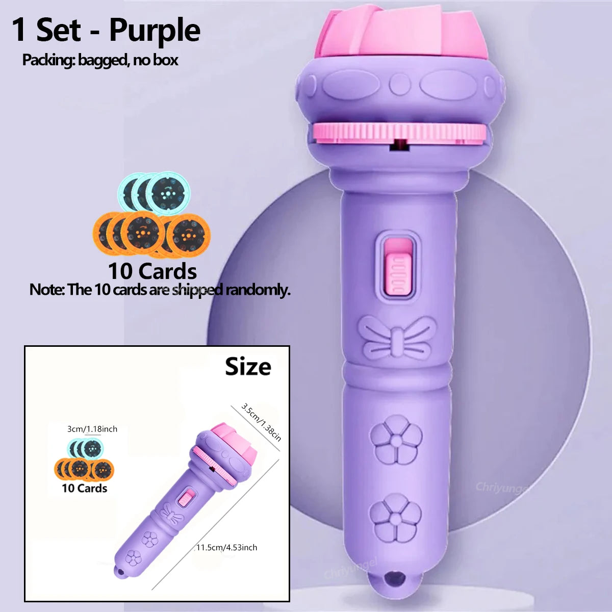 Projector Flashlight for Kids 10 Cards 80 Patterns Bedtime Toys Cartoon Light Educational Toy Gift for Toddler Boys Girls