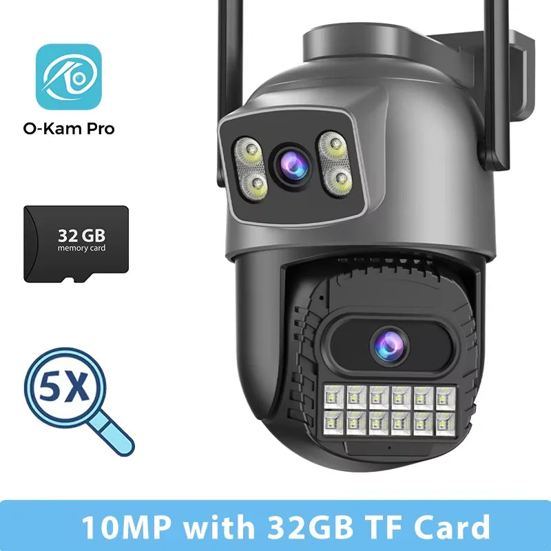 BESDER 15MP Wifi Camera Outdoor Dual Screen 10X Digital Zoom CCTV Video Surveillance Cam PTZ 8MP Security IP Camera O-Kam Pro