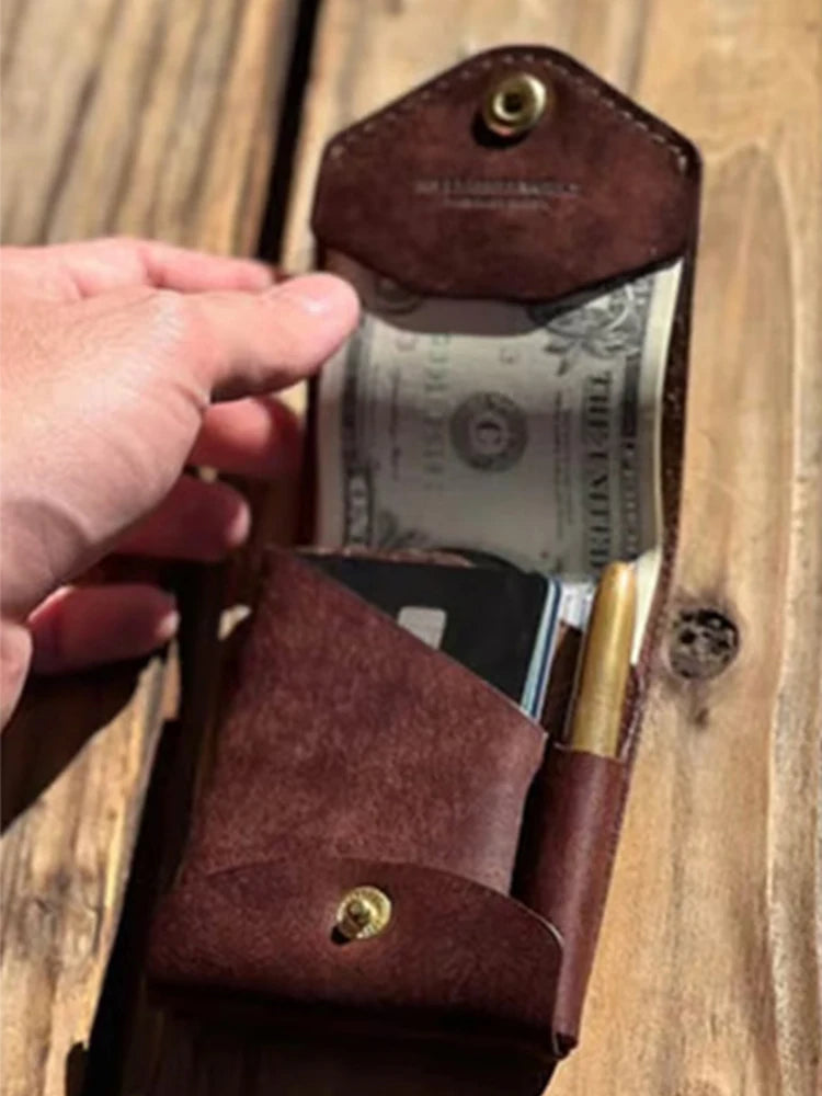 Money Wallet with Built-in Pen Slot ID Card Clip Case with Money Pocket Slim Minimalist Wallet for Graduation Gift and Daily Use