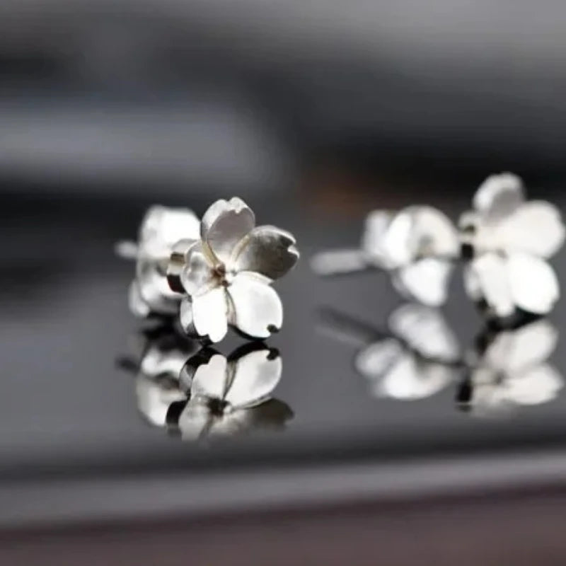 925 sterling silver flowers Stud Earrings for Women Elegant Wedding Jewelry pendientes mujer moda