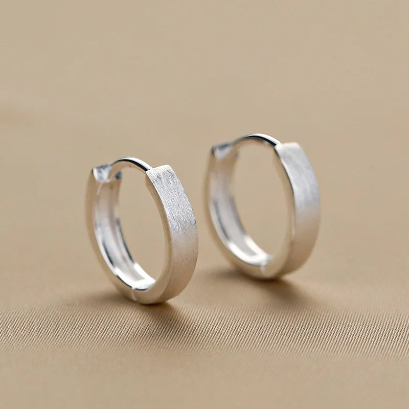 New 925 Sterling Silver Round Earrings Cool Charm Simple Style Earrings Beautiful Jewelry for Women Birthday Party Gift