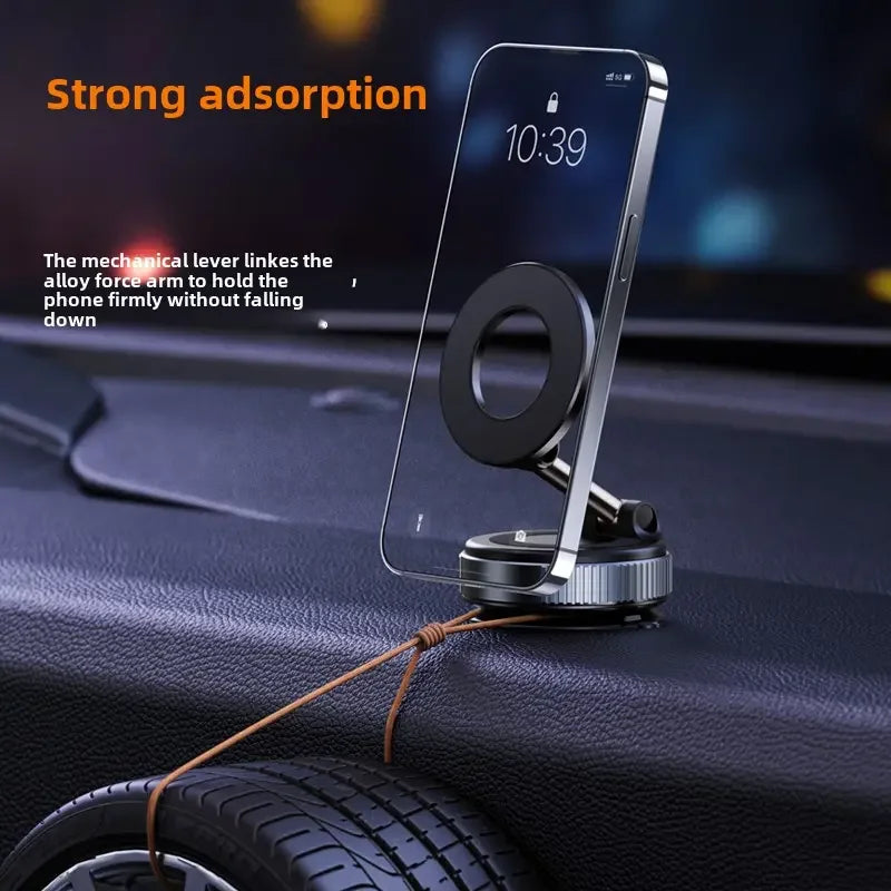 Foldable magnetic car phone holder, vacuum suction cup rotating 360 °, suitable for multi angle adjustment of vehicles and walls