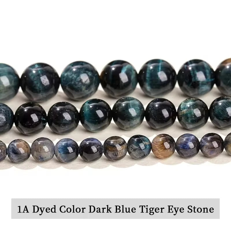 Natural Stone Yellow Red Blue Tiger's Eye Bead Round Loose Spacer Bead 4-12mm For Jewelry Making Diy Necklace Bracelet Accessoy