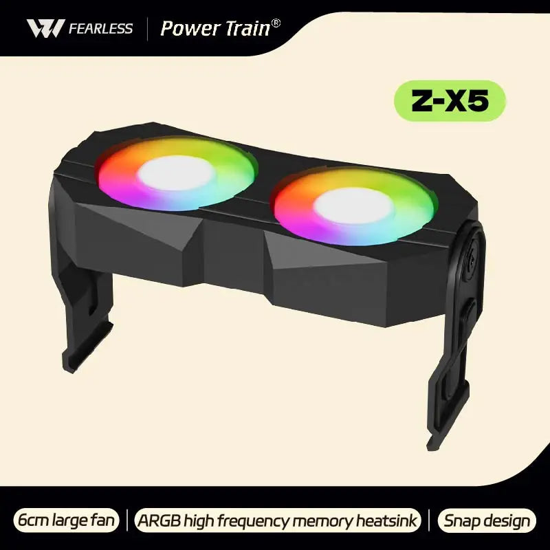 Power Train Z-X5 ARGB divine light synchronous Memory Cooling Radiator Dual Fan supports DDR2/DDR3/DDR4/DDR5