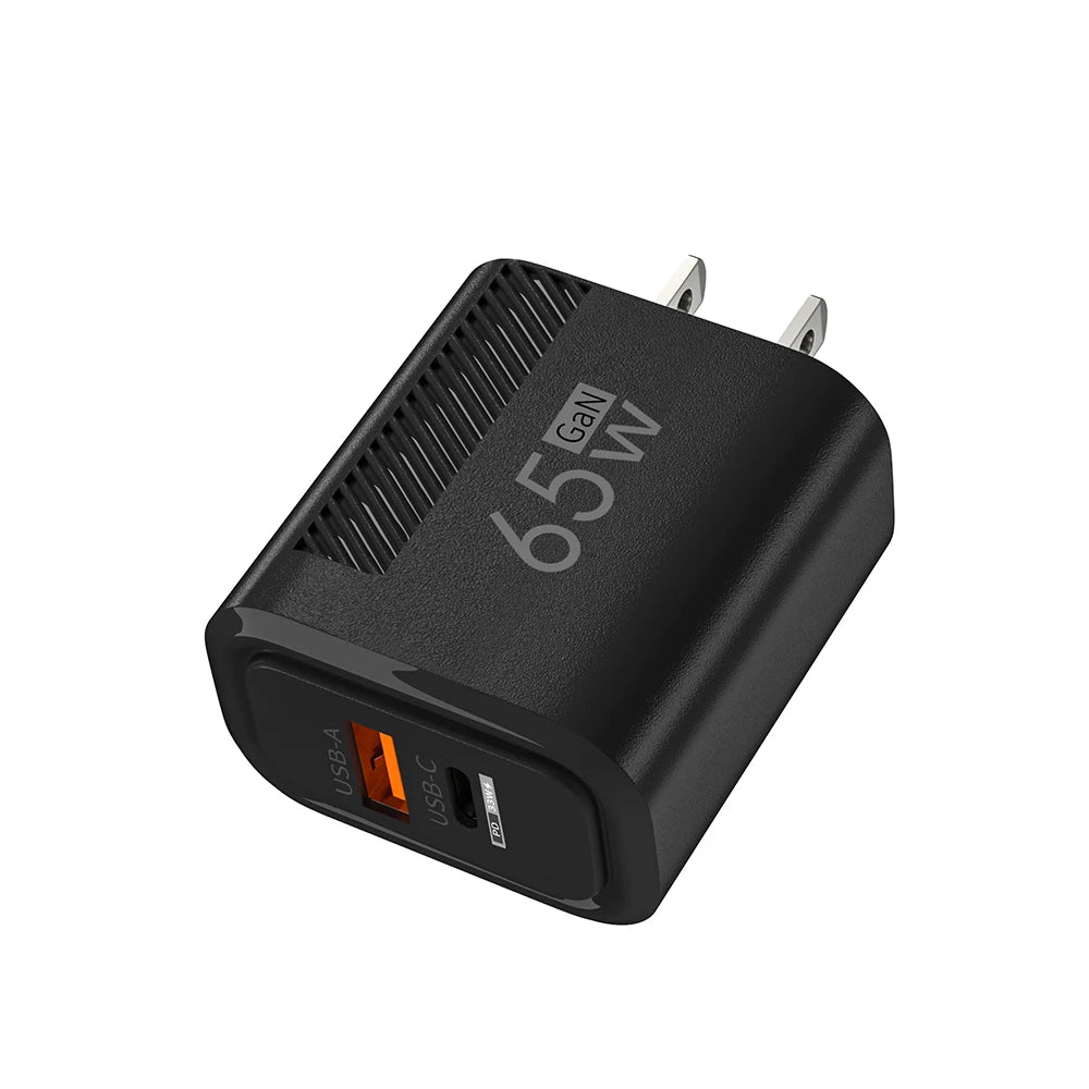 Total 65W GaN Charger USB PD Fast Charging High Speed Type C Quick Charge Mobile Phone Wall Adapter for IPhone 15 Pro Xiaomi 14