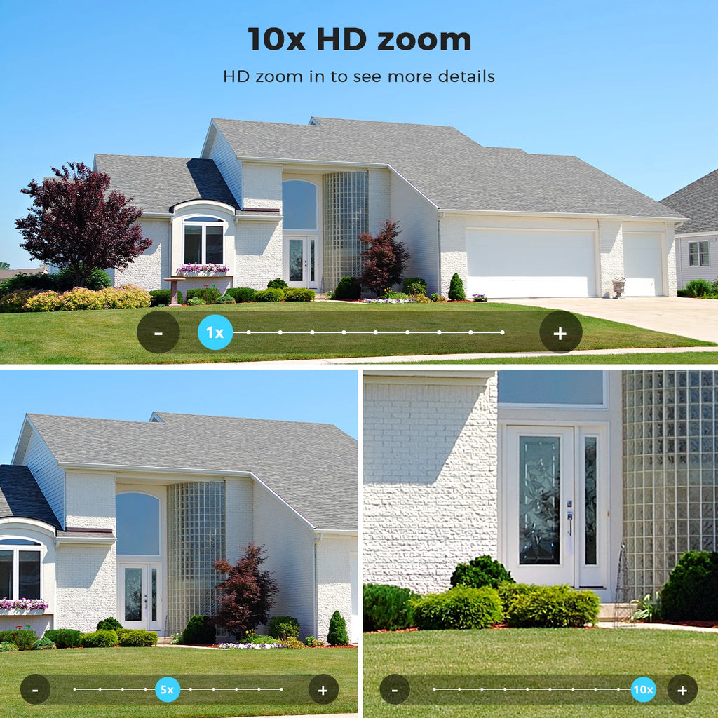 ABUNTU 20MP 10K PTZ Wifi Camera Four Len 10X Zoom Surveillance Camera Outdoor 360°No Dead Angle Ultra Long Night Vision Security