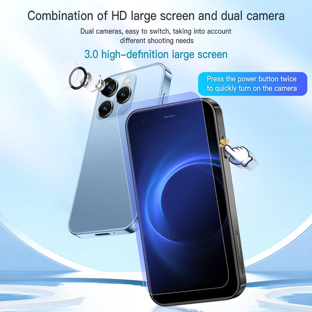 SERVO 15SE Mini Smartphone 3G WCDMA Android System WiFi Hotspot Play Store 3.0" Display Small Palm Smart Phones Dual SIM Standby