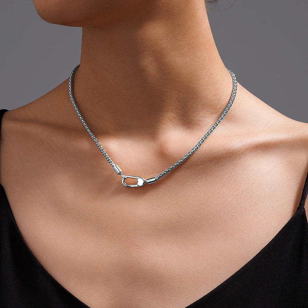 2025 Original Innovative Necklace 925 Sterling Silver Spring Clasp Popcorn Necklace Simple Fashion Women's Necklace Holiday Gift