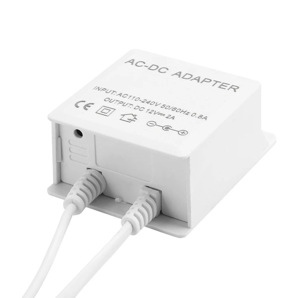DC12V 2A EU Plug Adapter Security Outdoor Power LED Waterproof Dual Wire Electric Surveillance Camera Power Adapter AC100-240V