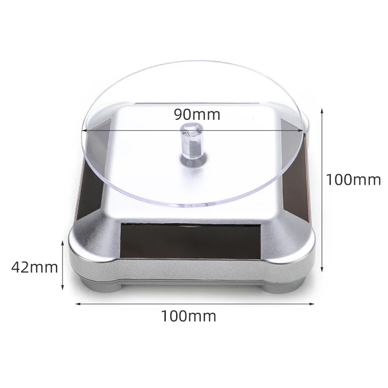 Solar Showcase 360 Automatic Rotating Turntable Jewelry Organizer Jade Ware Necklace Bracelet Watch Phone Display Stand