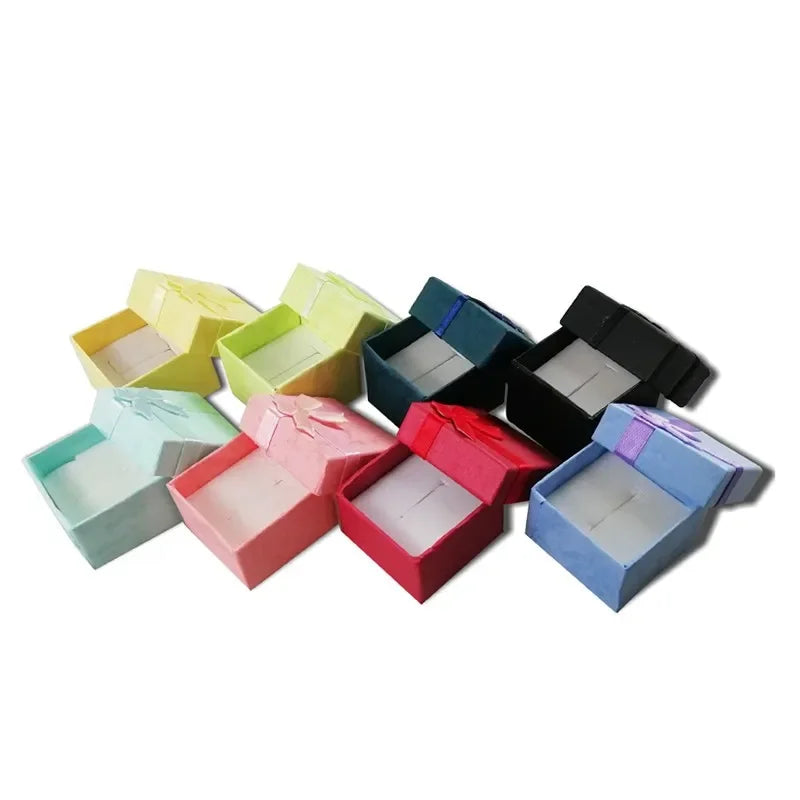 12pcs Paper Box Jewelry Packaging Box Multi-color Earrings Ring Box Jewelry Gift Holder 4*4*3CM Wholesale