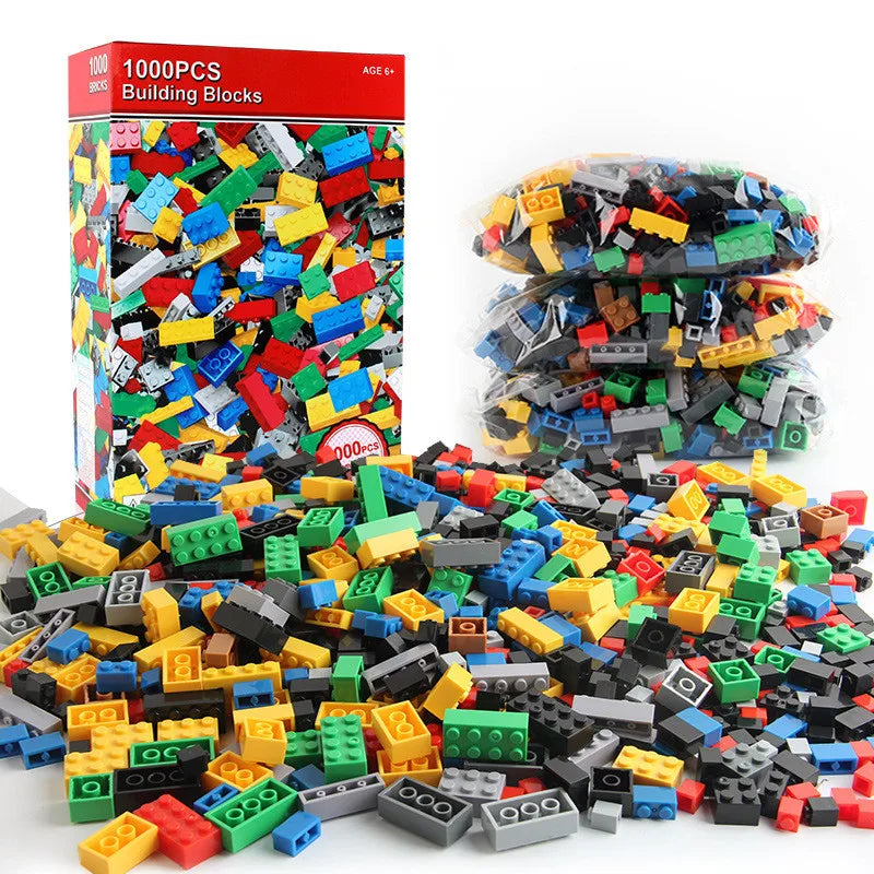300/1000 DIY creative building blocks bulk set Urban Classic building blocks Assembled birthday gift children's educational toys