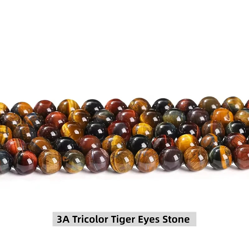 Natural Stone Yellow Red Blue Tiger's Eye Bead Round Loose Spacer Bead 4-12mm For Jewelry Making Diy Necklace Bracelet Accessoy