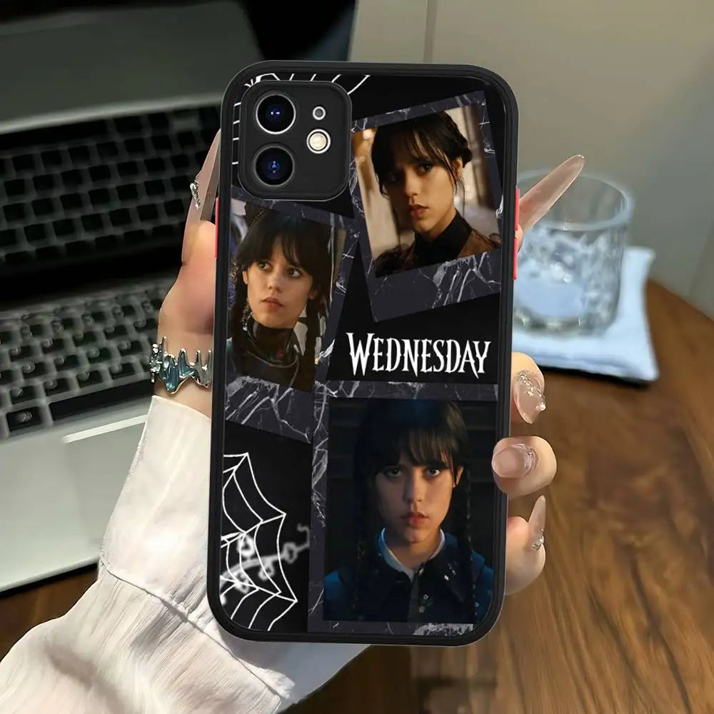Cool Girl W-WednesdayS A-Addams Phone Case For IPhone 16 15 14 Plus 15 13 12 11 Pro Max X XS MAX Matte Cover