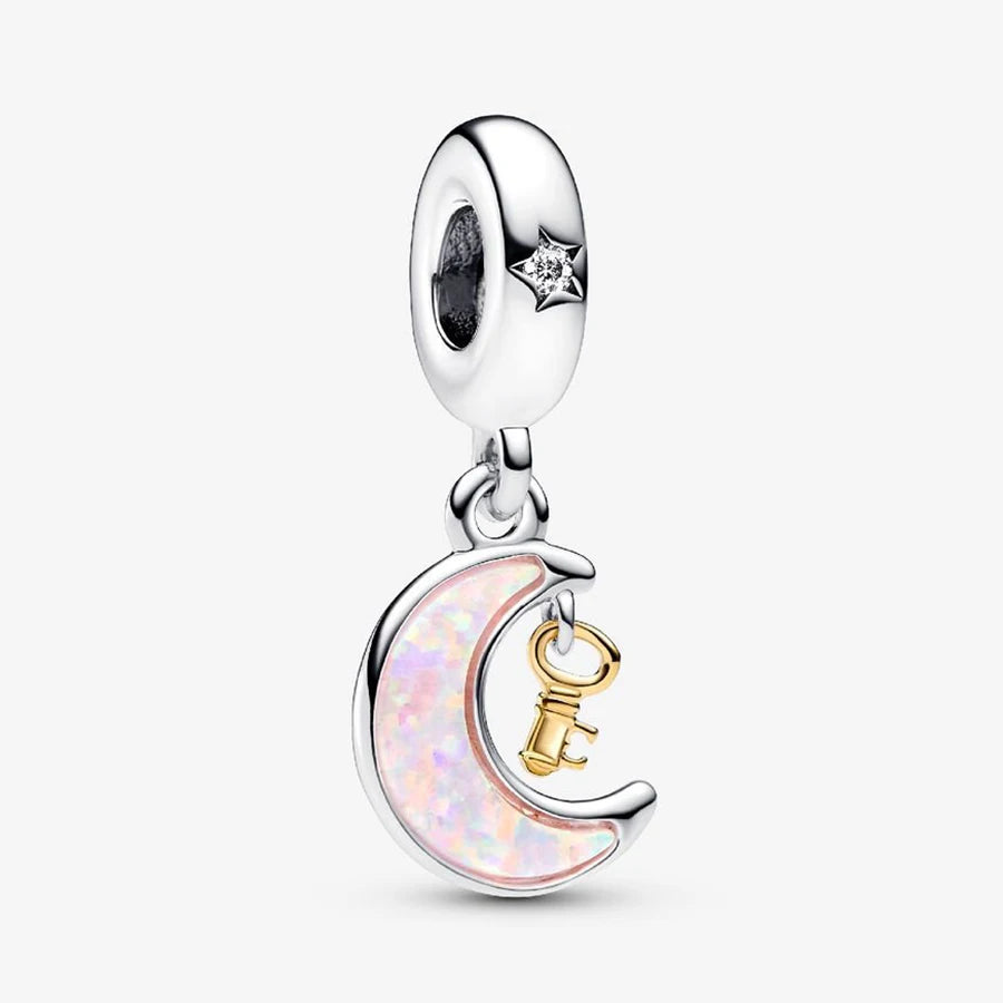 New 925 Silver Gold Bear Love Dog Bead Eternal Lucky Leaf Pumpkin Car Pendant Fashionable DIY Charm Exquisite Jewelry Gift