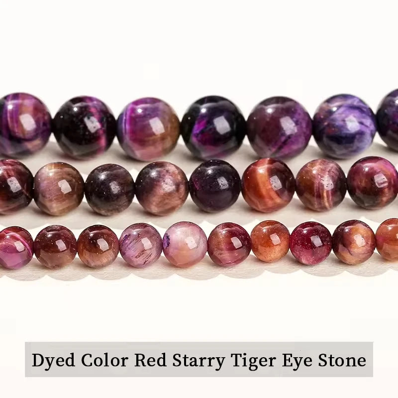 Natural Stone Yellow Red Blue Tiger's Eye Bead Round Loose Spacer Bead 4-12mm For Jewelry Making Diy Necklace Bracelet Accessoy