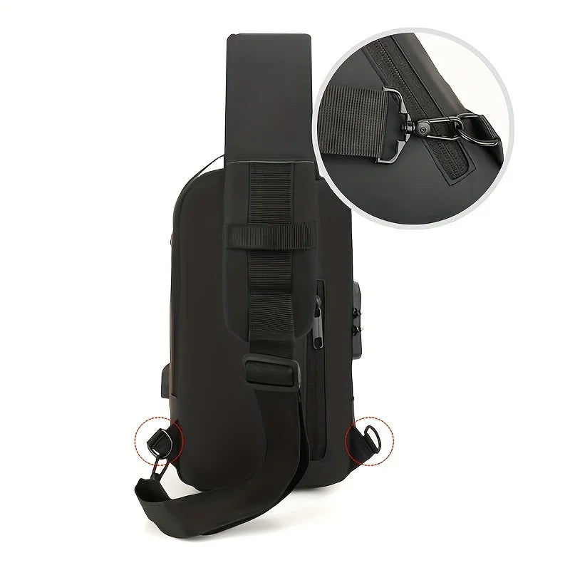 Password Lock Anti-Theft Men's Bag Men's Chest Bag Casual Sports Small Backpack Shoulder Crossbody Bag Motorcycle Bag