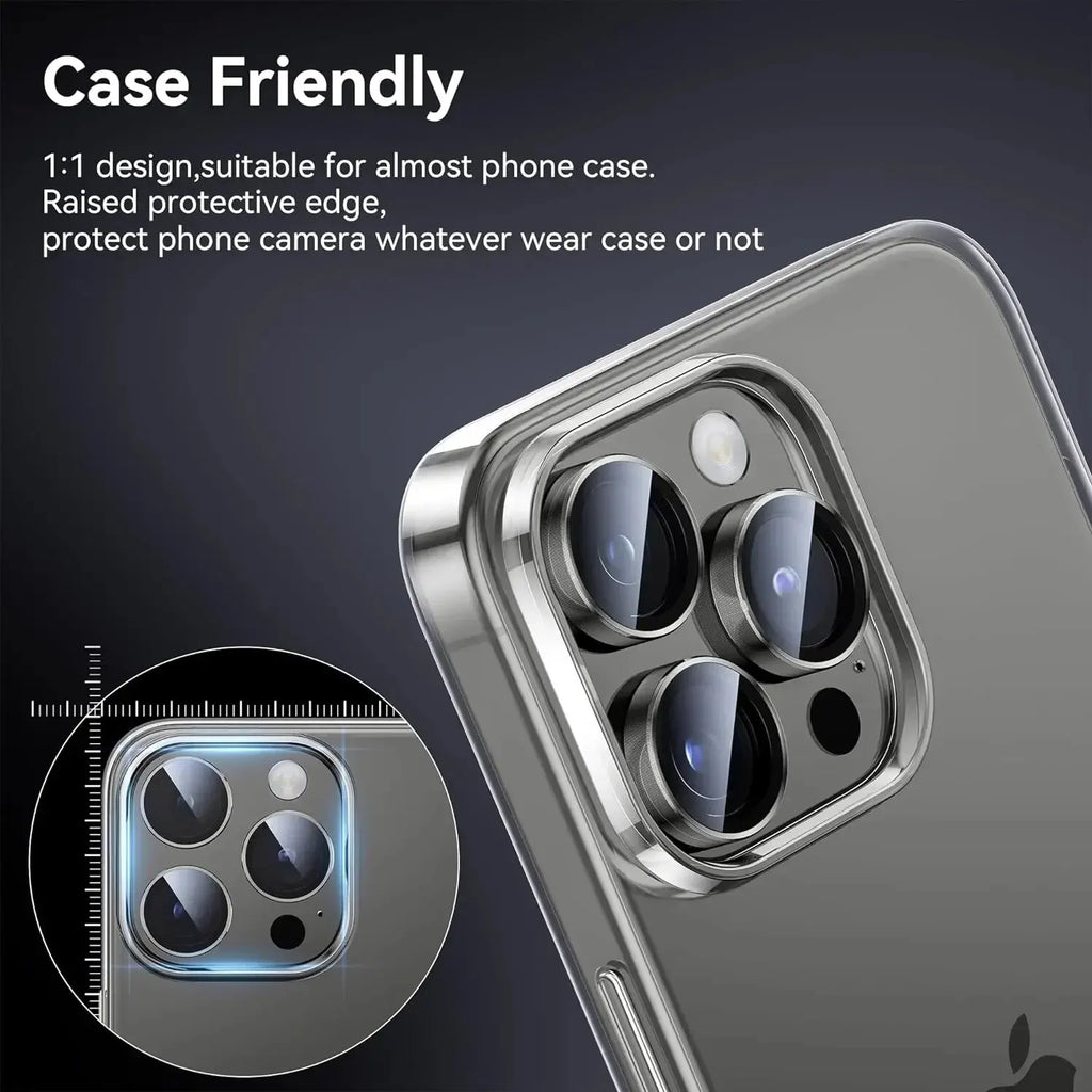 3-2pcs Metal Ring Camera Lens Protector for iPhone 12/13/14/15 pro Max 13 Mini 15 pro Max - Glass Lens Protection