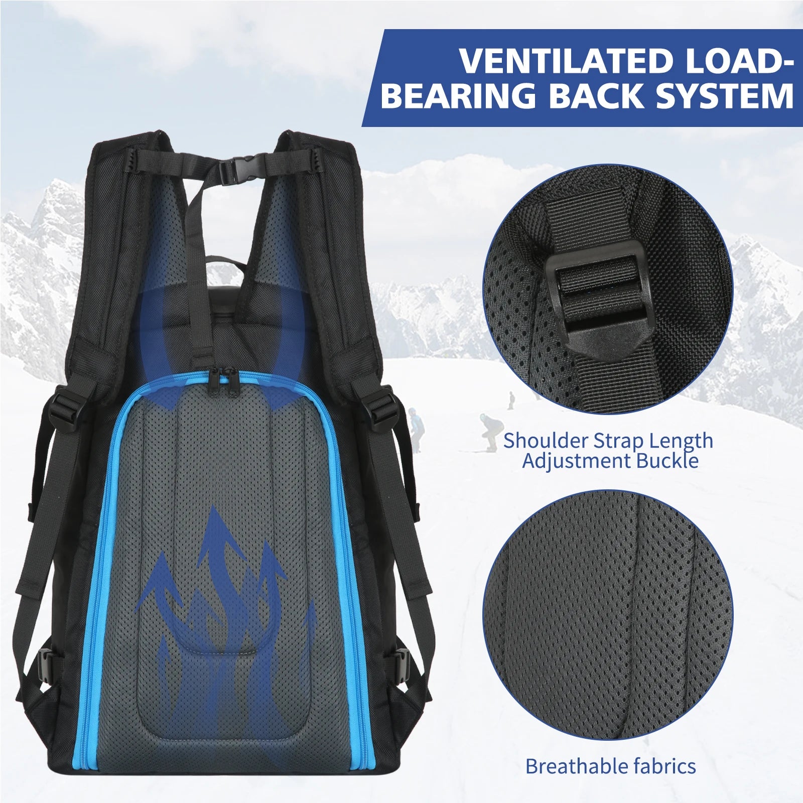 Lightweight Durable Waterproof Ski Backpack For Travel Professional Skateboard Bag Outdoor Gear 50L Backpack With USB Charging