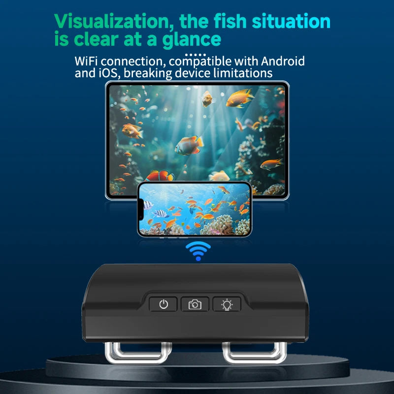 Dodosee 15-50m Underwater WiFi Fishing Camera 2025 New HD Fish Finder with Transmitter Lake Sea IOS&Android Fishing Accessories