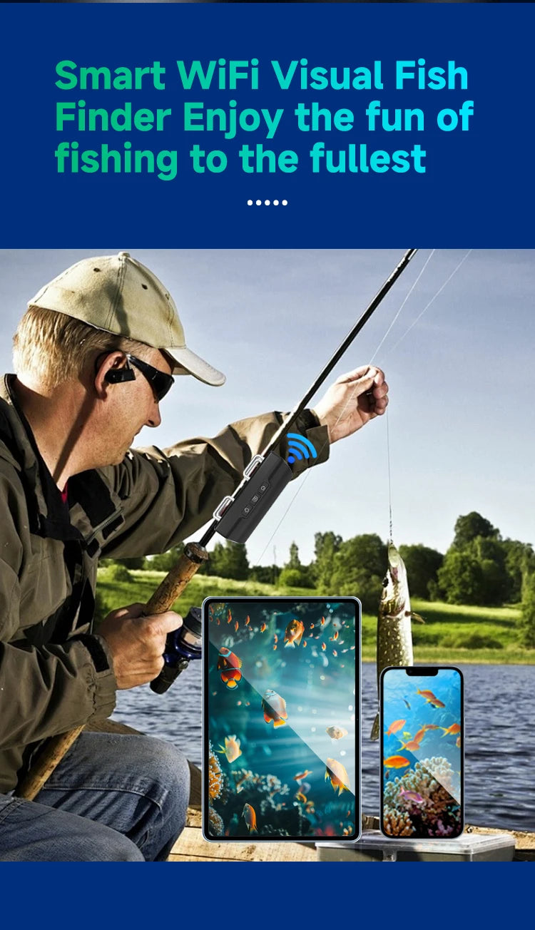 Dodosee 15-50m Underwater WiFi Fishing Camera 2025 New HD Fish Finder with Transmitter Lake Sea IOS&Android Fishing Accessories