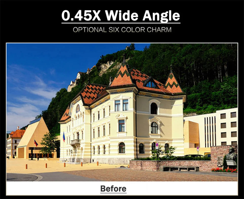 2 In 1 Clip-on Fish Eye Magnifiers Mobile Phone Lens Professional Mobile Phone Camera Lenses 15X Macro 0.45X Super Wide Angle