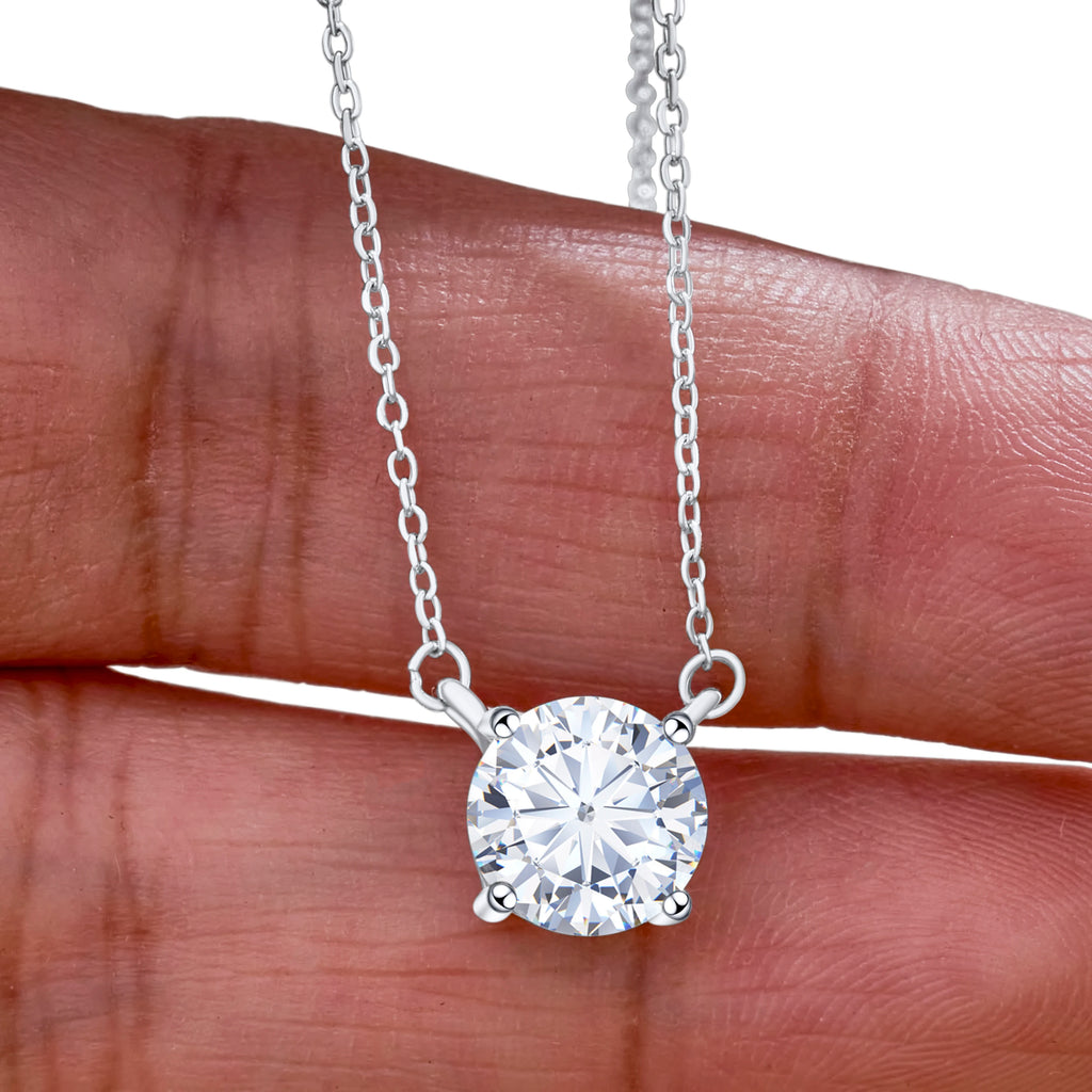 Moissanite Dia 6.5Mm 0.5-5CT Woman Pendant Sier Necklace For Women Chains Party Bridal Fine Jewelry  925sterling silver necklace