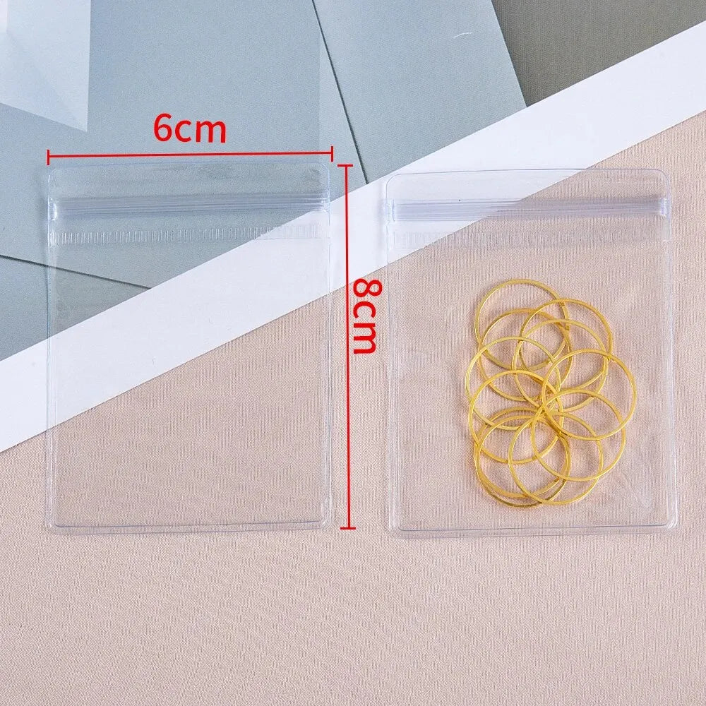 20Pcs Transparent Jewelry Pouches Anti-Oxidation Zip Lock Storage Bags for Earring Necklace Bracelet DIY Display Packaging