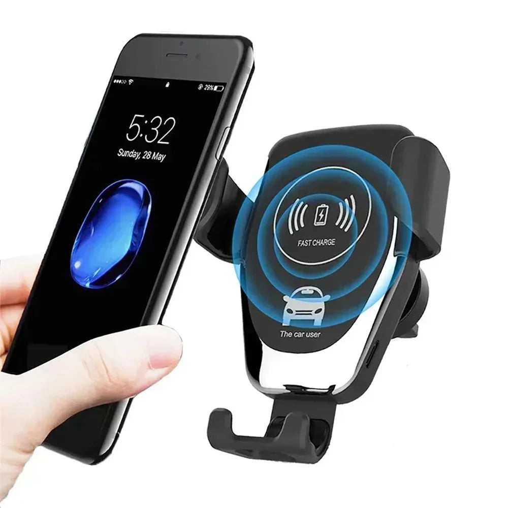 Wireless Car Charger Gravity Induction Mobile Phone Holder Car Air Outlet Bracket Fast Charging Stand for iPhone Samsung Xiaomi