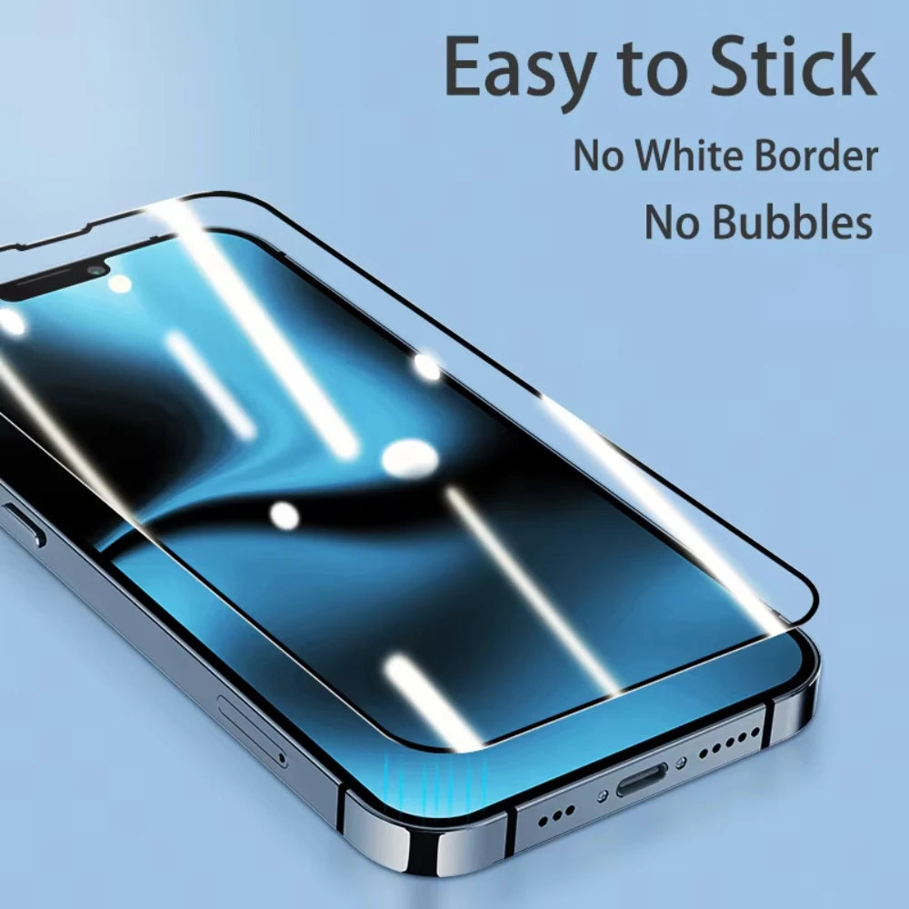 NNBILI 2-4Pcs 9D Screen Protector For iPhone 16 15 14 13 12 11 Pro Max Protective Glass For iPhone 16e Full Cover Tempered Glass